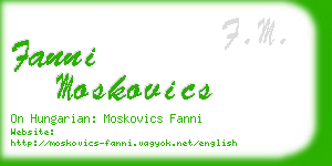 fanni moskovics business card